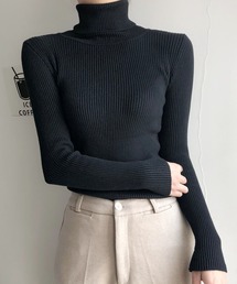 タートルネックインナーニット