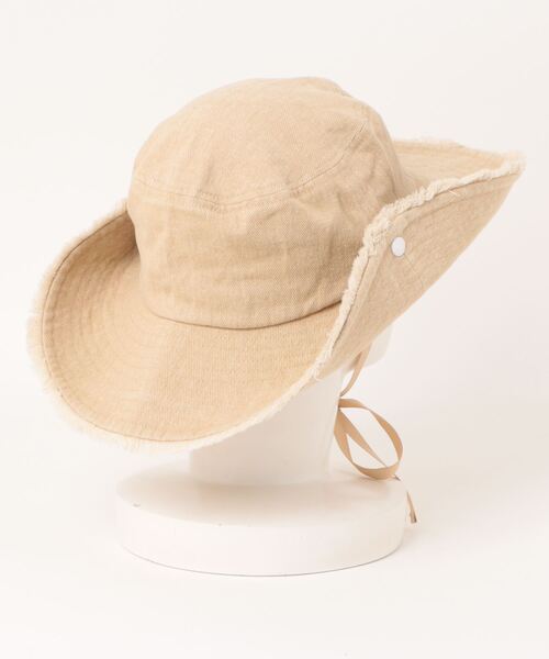 milsa(ミルサ)の「milsa/ミルサ M FRINGE ADVENTURE HAT(ハット・レディース・ベージュ/ブラック/ブルー・57㎝)」の4枚目の写真