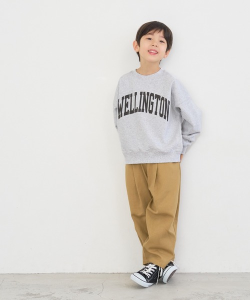 coca(coca)(コカ)の「キッズ 親子お揃い厚手ヘビーウェイト裏毛ロゴプリントスウェット(スウェット・キッズ・ライトブルー/ライトグレー/ベージュ/ホワイト・120/130/140/110)」の5枚目の写真