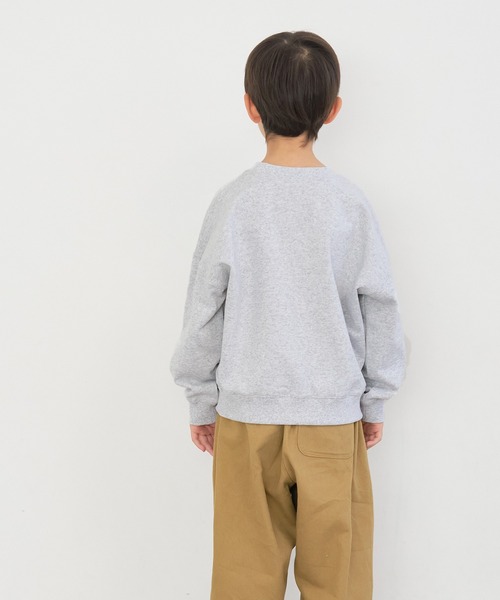 coca(coca)(コカ)の「キッズ 親子お揃い厚手ヘビーウェイト裏毛ロゴプリントスウェット(スウェット・キッズ・ライトブルー/ライトグレー/ベージュ/ホワイト・120/130/140/110)」の6枚目の写真