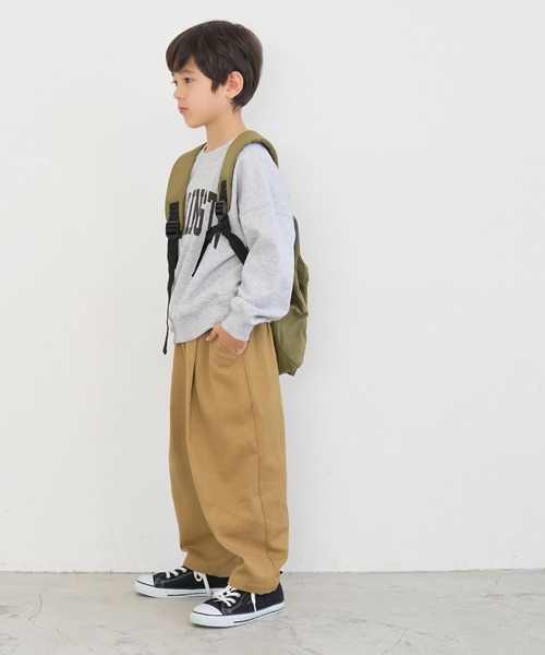 coca(coca)(コカ)の「キッズ 親子お揃い厚手ヘビーウェイト裏毛ロゴプリントスウェット(スウェット・キッズ・ライトブルー/ライトグレー/ベージュ/ホワイト・120/130/140/110)」の7枚目の写真