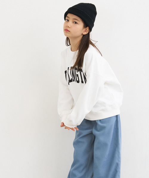 coca(coca)(コカ)の「キッズ 親子お揃い厚手ヘビーウェイト裏毛ロゴプリントスウェット(スウェット・キッズ・ライトブルー/ライトグレー/ベージュ/ホワイト・120/130/140/110)」の9枚目の写真
