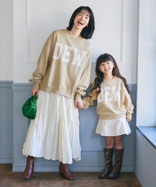 coca(coca)(コカ)の「キッズ 親子お揃い厚手ヘビーウェイト裏毛ロゴプリントスウェット(スウェット・キッズ・ライトブルー/ライトグレー/ベージュ/ホワイト・120/130/140/110)」の11枚目の写真