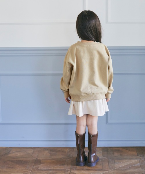 coca(coca)(コカ)の「キッズ 親子お揃い厚手ヘビーウェイト裏毛ロゴプリントスウェット(スウェット・キッズ・ライトブルー/ライトグレー/ベージュ/ホワイト・120/130/140/110)」の13枚目の写真