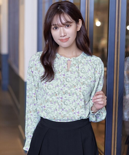 ブラウス シャツ 「洗える」2WAY花柄ブラウス レディース 洗える】2WAY花柄ブラウス（シャツ/ブラウス）｜Tiaclasse