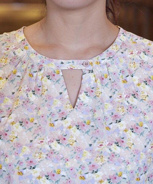 【洗える】2WAY花柄ブラウス（シャツ/ブラウス）｜Tiaclasse（ティアクラッセ）