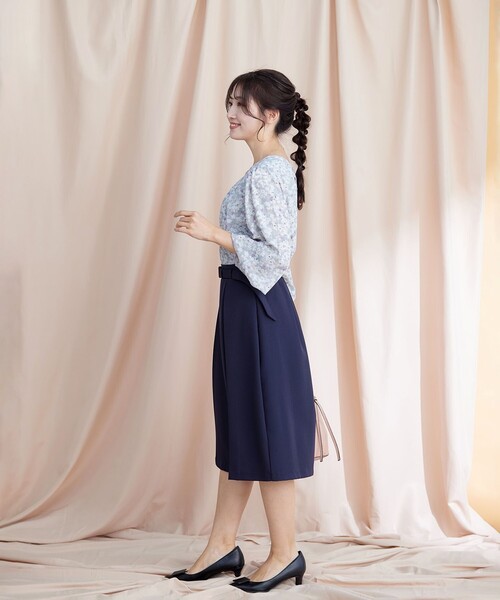 【洗える】2WAY花柄ブラウス（シャツ/ブラウス）｜Tiaclasse（ティアクラッセ）