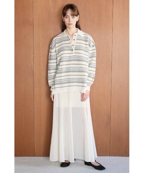トップス CLANE MULTI BORDER KNIT POLO TOPS トップス CLANE MULTI BORDER KNIT POLO TOPS CLANE（クラネ）の