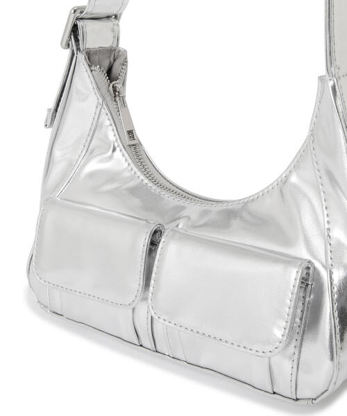 FREE'S MART（フリーズマート）の「◆Ｗポケットバッグ（ショルダーバッグ・レディース・ブラック/シルバー・ﾌﾘ-）」の9枚目の写真