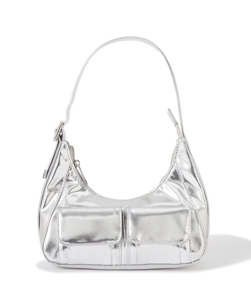 FREE'S MART（フリーズマート）の「◆Ｗポケットバッグ（ショルダーバッグ・レディース・ブラック/シルバー・ﾌﾘ-）」の15枚目の写真