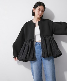 ADAM ET ROPE' | 【サステナブル】ダンボールタフタペプラムカーディガン(カーディガン/ボレロ)