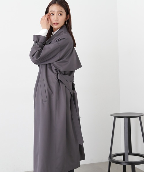 N.（N. Natural Beauty Basic）（エヌエヌナチュラルビューティーベーシック）の「【S Size Line】◆オーバーサイズトレンチコート（トレンチコート・レディース・グレー/ベージュ・SMALL/MEDIUM）」の7枚目の写真