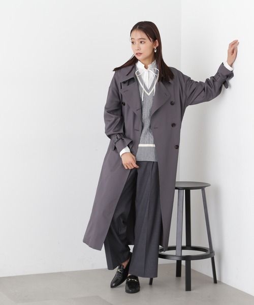 N.（N. Natural Beauty Basic）（エヌエヌナチュラルビューティーベーシック）の「【S Size Line】◆オーバーサイズトレンチコート（トレンチコート・レディース・グレー/ベージュ・SMALL/MEDIUM）」の13枚目の写真