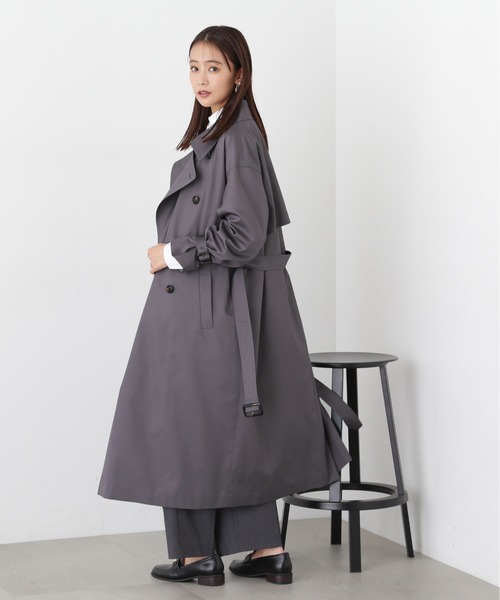 N.（N. Natural Beauty Basic）（エヌエヌナチュラルビューティーベーシック）の「【S Size Line】◆オーバーサイズトレンチコート（トレンチコート・レディース・グレー/ベージュ・SMALL/MEDIUM）」の5枚目の写真