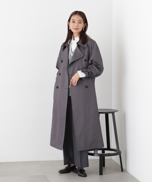 N.（N. Natural Beauty Basic）（エヌエヌナチュラルビューティーベーシック）の「【S Size Line】◆オーバーサイズトレンチコート（トレンチコート・レディース・グレー/ベージュ・SMALL/MEDIUM）」の3枚目の写真