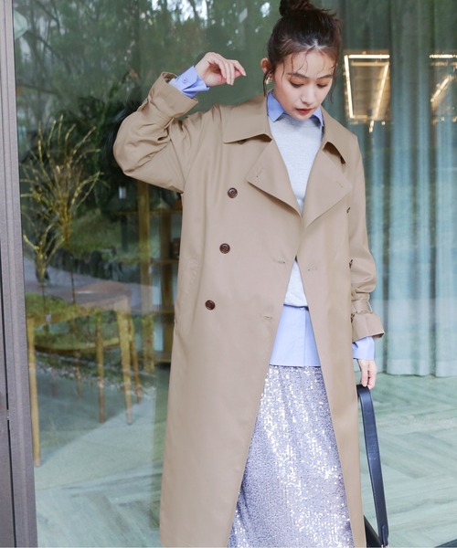 N.（N. Natural Beauty Basic）（エヌエヌナチュラルビューティーベーシック）の「【S Size Line】◆オーバーサイズトレンチコート（トレンチコート・レディース・グレー/ベージュ・SMALL/MEDIUM）」の11枚目の写真