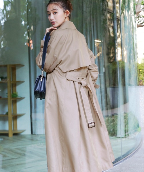 N.（N. Natural Beauty Basic）（エヌエヌナチュラルビューティーベーシック）の「【S Size Line】◆オーバーサイズトレンチコート（トレンチコート・レディース・グレー/ベージュ・SMALL/MEDIUM）」の17枚目の写真