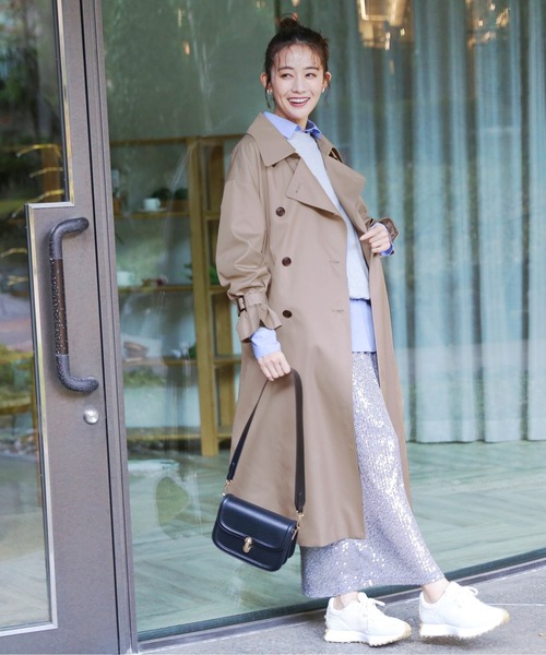 N.（N. Natural Beauty Basic）（エヌエヌナチュラルビューティーベーシック）の「【S Size Line】◆オーバーサイズトレンチコート（トレンチコート・レディース・グレー/ベージュ・SMALL/MEDIUM）」の20枚目の写真