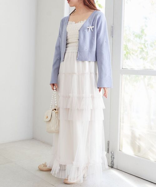 MAJESTIC LEGON(マジェスティックレゴン)の「ブローチセットパールビジューカーデ(カーディガン/ボレロ・レディース・アイボリー/イエロー/ピンク/ブルー/ブラック・MEDIUM)」の14枚目の写真