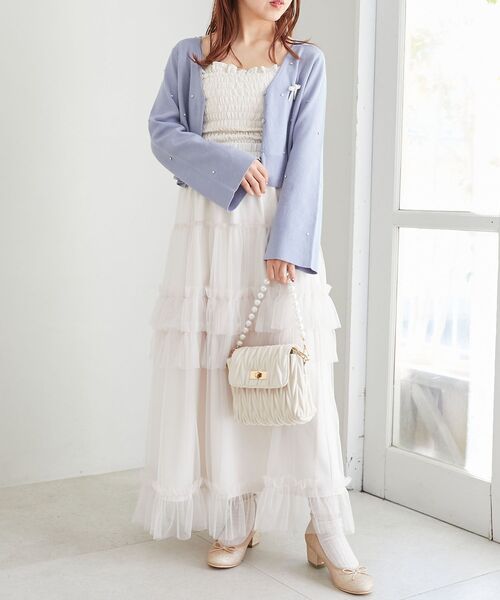 MAJESTIC LEGON(マジェスティックレゴン)の「ブローチセットパールビジューカーデ(カーディガン/ボレロ・レディース・アイボリー/イエロー/ピンク/ブルー/ブラック・MEDIUM)」の15枚目の写真