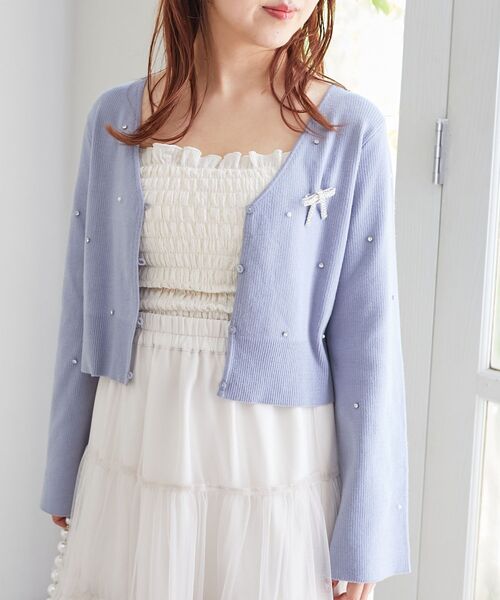 MAJESTIC LEGON(マジェスティックレゴン)の「ブローチセットパールビジューカーデ(カーディガン/ボレロ・レディース・アイボリー/イエロー/ピンク/ブルー/ブラック・MEDIUM)」の18枚目の写真
