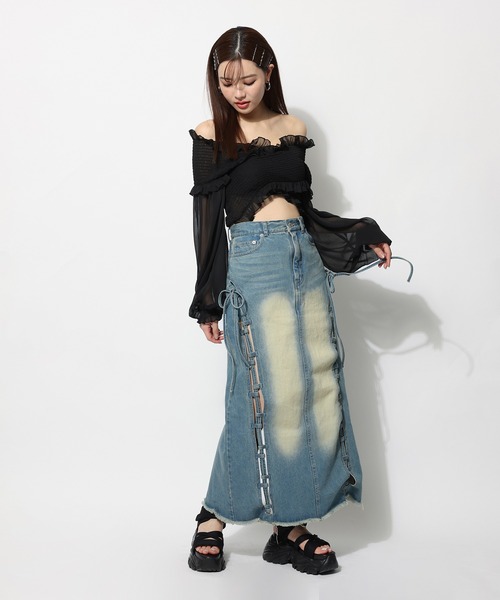 SPIRALGIRL(スパイラルガール)の「ギャザーカシュクールブラウス(シャツ/ブラウス・レディース・ホワイト/パープル/ブラック・FREE)」の12枚目の写真