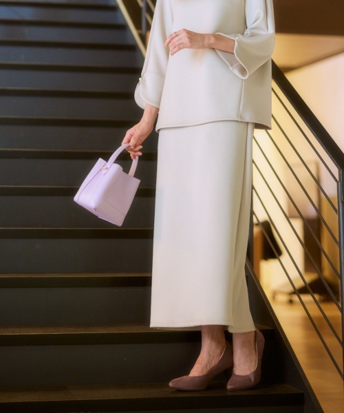 7days Life Styling(セブンデイズライフスタイリング)の「ナロースカート(きれいめダンボール素材)(スカート・レディース・グレイッシュベージュ/ブラック・L/M/S/LL)」の16枚目の写真