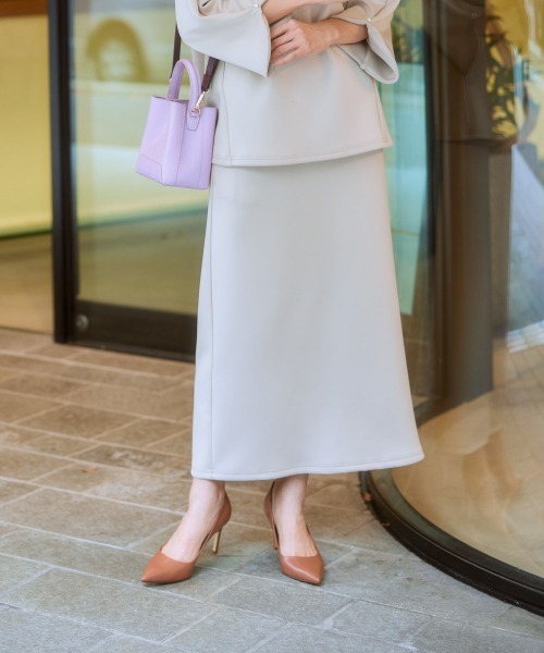 7days Life Styling(セブンデイズライフスタイリング)の「ナロースカート(きれいめダンボール素材)(スカート・レディース・グレイッシュベージュ/ブラック・L/M/S/LL)」の15枚目の写真