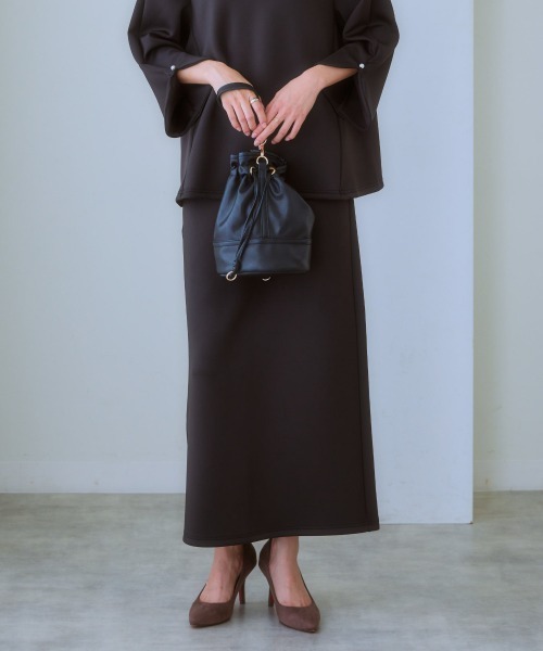7days Life Styling(セブンデイズライフスタイリング)の「ナロースカート(きれいめダンボール素材)(スカート・レディース・グレイッシュベージュ/ブラック・L/M/S/LL)」の17枚目の写真