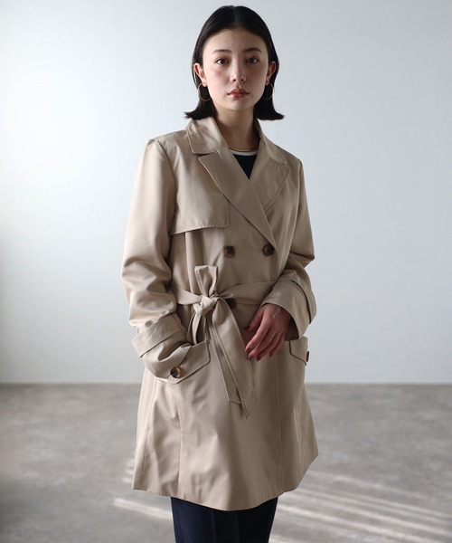 model:166cm　着用サイズ：L　着用カラー：ライトベージュ