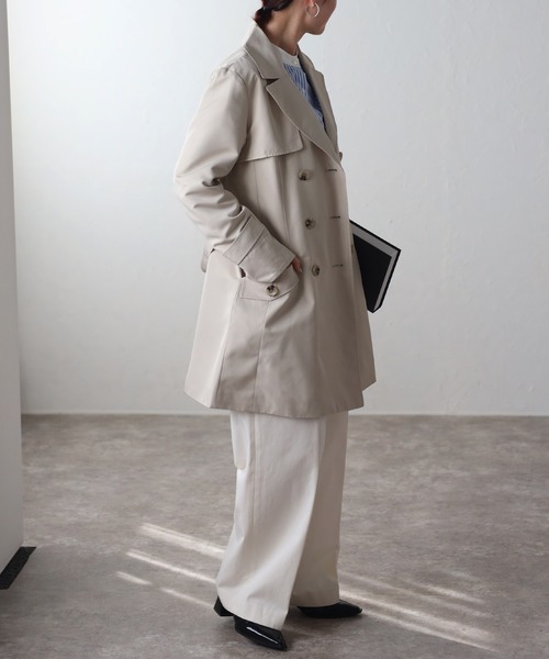 RIRIYANO（リリヤーノ）の「ブライトツイルトレンチコート（トレンチコート・レディース・アイボリー/ブラック/ライトベージュ/ネイビー・MEDIUM/LARGE/X-LARGE/XX-LARGE/XXX-LARGE）」の17枚目の写真
