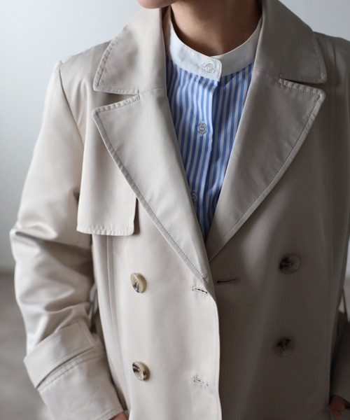 RIRIYANO（リリヤーノ）の「ブライトツイルトレンチコート（トレンチコート・レディース・アイボリー/ブラック/ライトベージュ/ネイビー・MEDIUM/LARGE/X-LARGE/XX-LARGE/XXX-LARGE）」の12枚目の写真