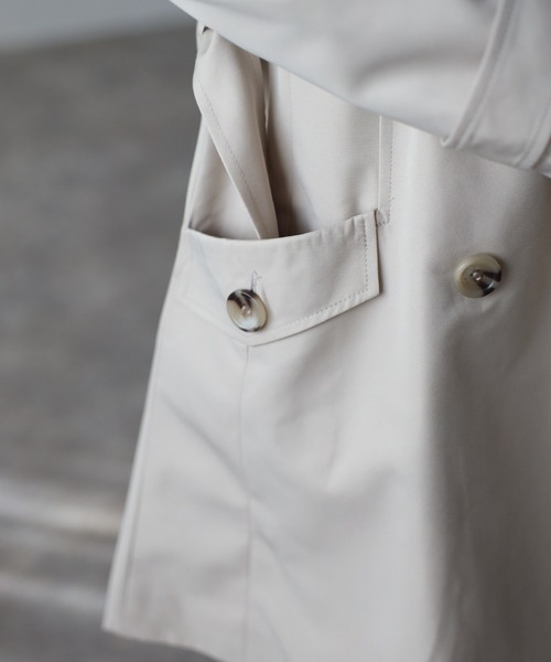 RIRIYANO（リリヤーノ）の「ブライトツイルトレンチコート（トレンチコート・レディース・アイボリー/ブラック/ライトベージュ/ネイビー・MEDIUM/LARGE/X-LARGE/XX-LARGE/XXX-LARGE）」の14枚目の写真
