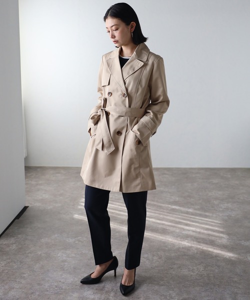 model:166cm　着用サイズ：L　着用カラー：ライトベージュ