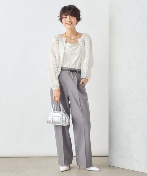 NOLLEY’S（ノーリーズ）の「カップ付きトリアセサテンスムースキャミソール（キャミソール・レディース・オフホワイト/ブラック/ライトグレー・38/36）」の4枚目の写真