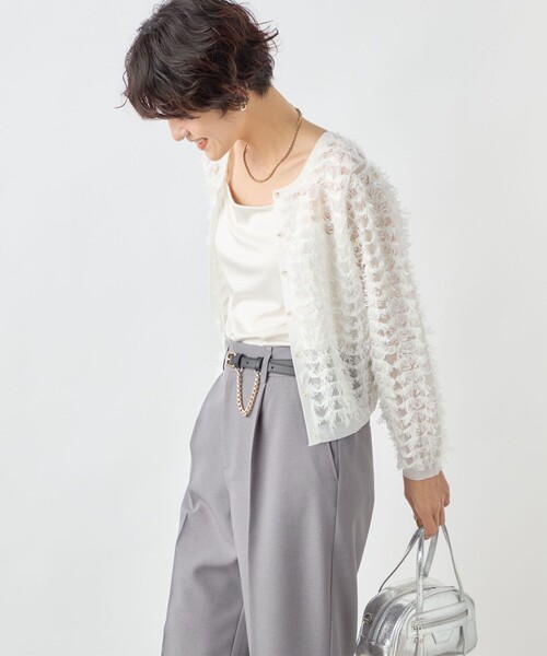 NOLLEY’S（ノーリーズ）の「カップ付きトリアセサテンスムースキャミソール（キャミソール・レディース・オフホワイト/ブラック/ライトグレー・38/36）」の6枚目の写真