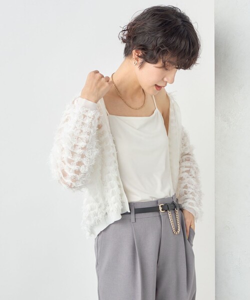 NOLLEY’S（ノーリーズ）の「カップ付きトリアセサテンスムースキャミソール（キャミソール・レディース・オフホワイト/ブラック/ライトグレー・38/36）」の10枚目の写真