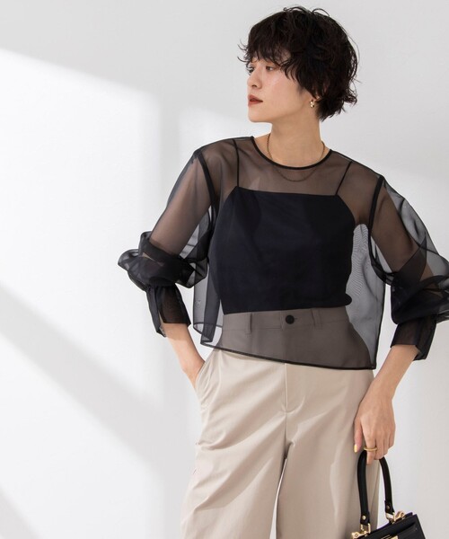 NOLLEY’S（ノーリーズ）の「カップ付きトリアセサテンスムースキャミソール（キャミソール・レディース・オフホワイト/ブラック/ライトグレー・38/36）」の15枚目の写真