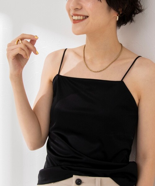 NOLLEY’S（ノーリーズ）の「カップ付きトリアセサテンスムースキャミソール（キャミソール・レディース・オフホワイト/ブラック/ライトグレー・38/36）」の17枚目の写真