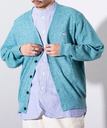 GLOSTER | 【GLOSTER/グロスター】フレンチブルドッグ刺繍 リネン混 カーディガン Vネック(カーディガン/ボレロ)