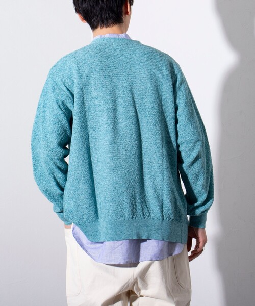 GLOSTER(グロスター)の「【GLOSTER/グロスター】フレンチブルドッグ刺繍 リネン混 カーディガン Vネック(カーディガン/ボレロ・メンズ・ミント/グレー/オレンジ/ブルー・S/M/L)」の10枚目の写真