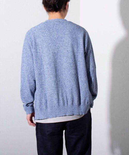 GLOSTER(グロスター)の「【GLOSTER/グロスター】フレンチブルドッグ刺繍 リネン混 カーディガン Vネック(カーディガン/ボレロ・メンズ・ミント/グレー/オレンジ/ブルー・S/M/L)」の15枚目の写真