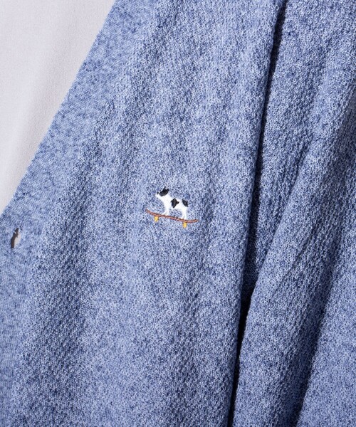 GLOSTER(グロスター)の「【GLOSTER/グロスター】フレンチブルドッグ刺繍 リネン混 カーディガン Vネック(カーディガン/ボレロ・メンズ・ミント/グレー/オレンジ/ブルー・S/M/L)」の19枚目の写真