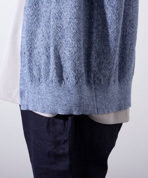 GLOSTER(グロスター)の「【GLOSTER/グロスター】フレンチブルドッグ刺繍 リネン混 カーディガン Vネック(カーディガン/ボレロ・メンズ・ミント/グレー/オレンジ/ブルー・S/M/L)」の21枚目の写真