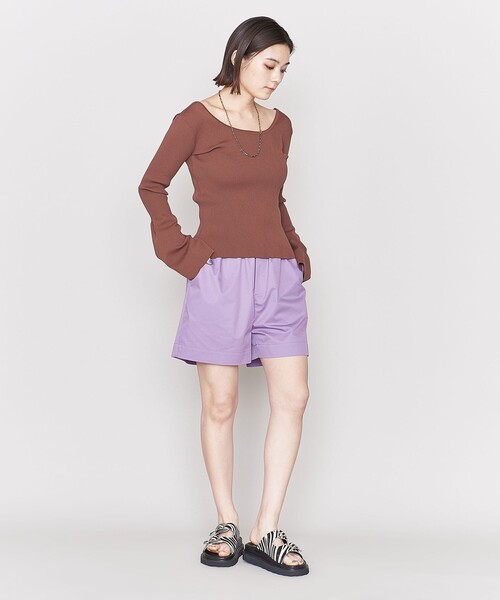 ASTRAET(アストラット)の「<ASTRAET>ウエストゴム ショートパンツ(その他パンツ・レディース・ブラウン/パープル/ブラック・1/0)」の9枚目の写真