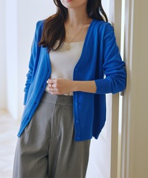[ VネックorUネック ] 春夏秋冬着られる UVカットベーシックニットカーディガン