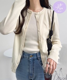 KOBE LETTUCE | [ VネックorUネック ] 春夏秋冬着られる UVカットベーシックニットカーディガン(カーディガン/ボレロ)