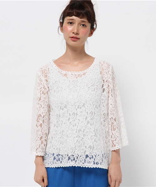 CIAOPANIC（チャオパニック）の「【Ciaopanic】　レースBL（シャツ/ブラウス・レディース・アイボリー/ブラック・FREE）」の3枚目の写真