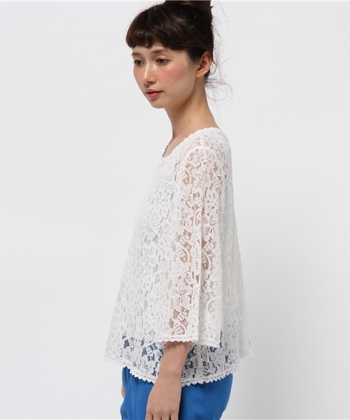 CIAOPANIC（チャオパニック）の「【Ciaopanic】　レースBL（シャツ/ブラウス・レディース・アイボリー/ブラック・FREE）」の4枚目の写真