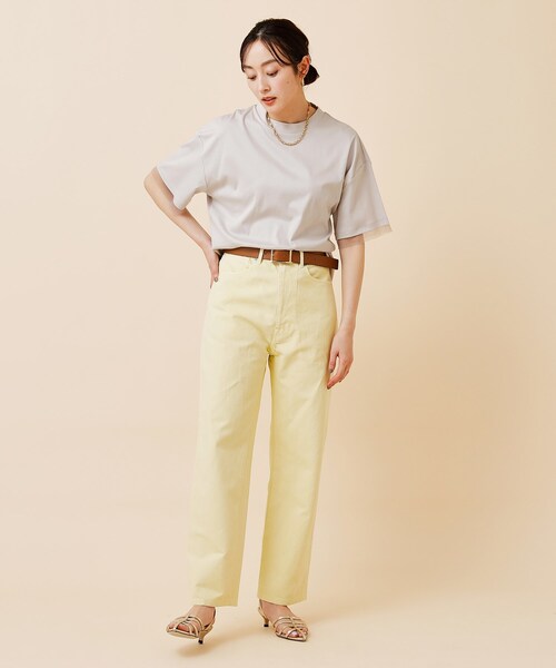 UNTITLED（アンタイトル）の「◆【汗ジミ目立ちにくい／５分袖／ゆったりシルエット】チュールドッキング プルオーバー（Tシャツ/カットソー・レディース・ライトグレー/グリーン/ブラック/カーキ・00/02/04/44/48/50）」の14枚目の写真